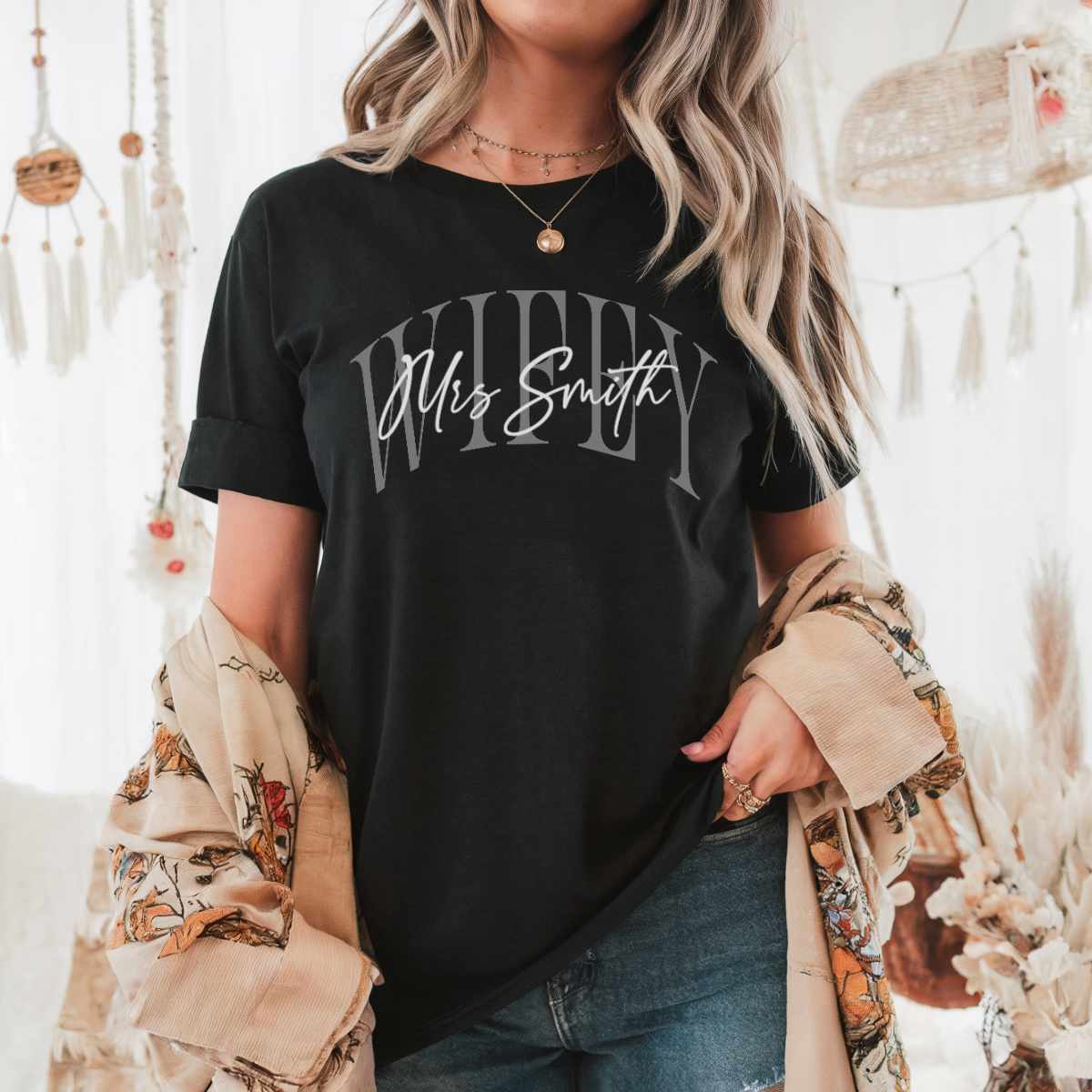 Personalized “New Wife” T-Shirt – The Bride’s Must-Have Tee 💍