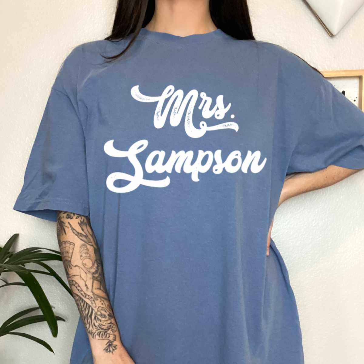 Personalized “Mrs.” T-Shirt – Custom Bridal Tee for the Newlywed Era
