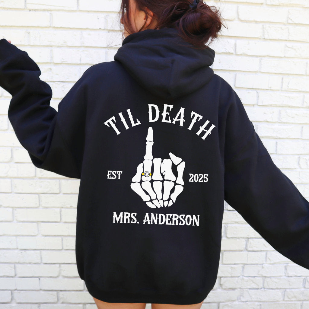 Til Death Couple Hoodies β Matching Mr. & Mrs. Skeleton Hand Wedding Hoodies