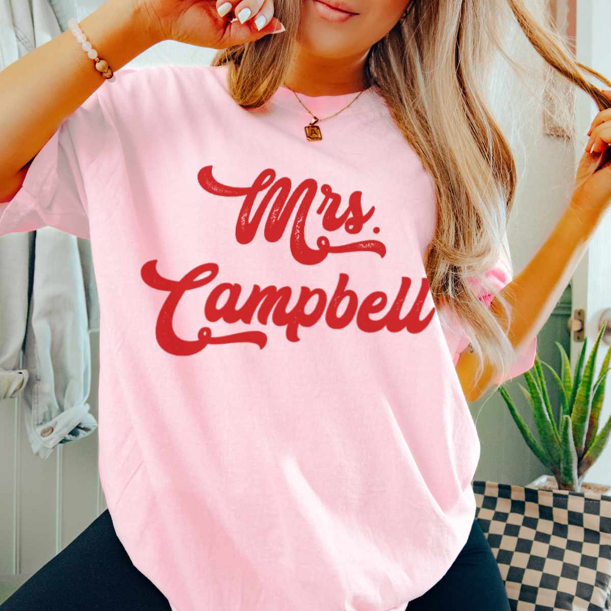 Personalized “Mrs.” T-Shirt – Custom Bridal Tee for the Newlywed Era