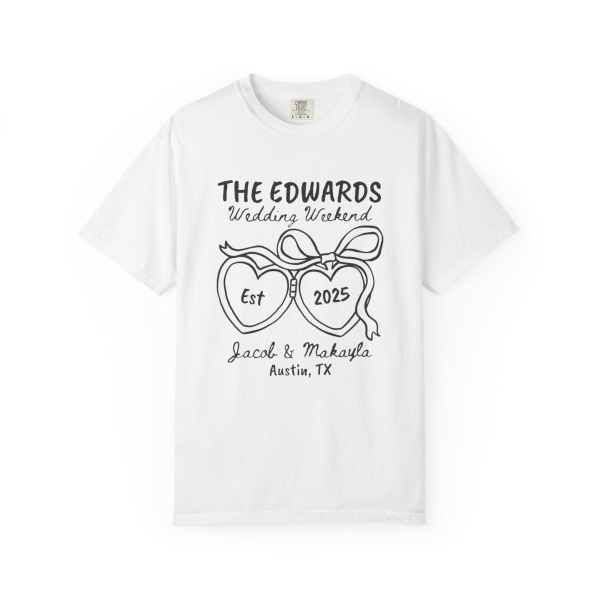 Custom Wedding Weekend T-Shirt – Personalized Couple & Location Tee