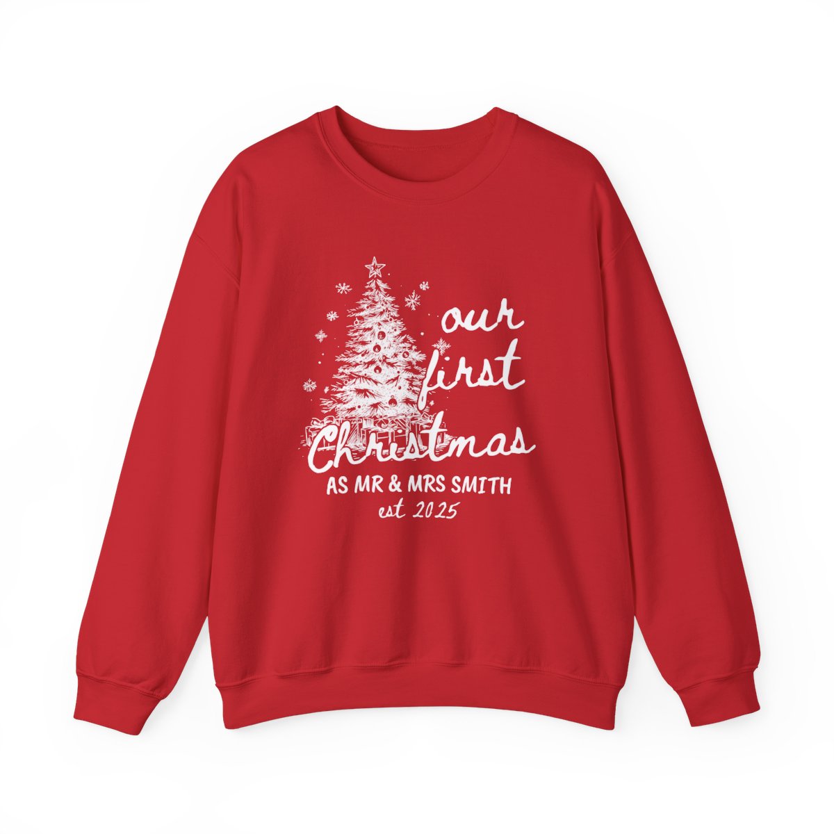 Our First Christmas as Mr. & Mrs. Sweatshirt – Personalized Newlywed Holiday Crewneck