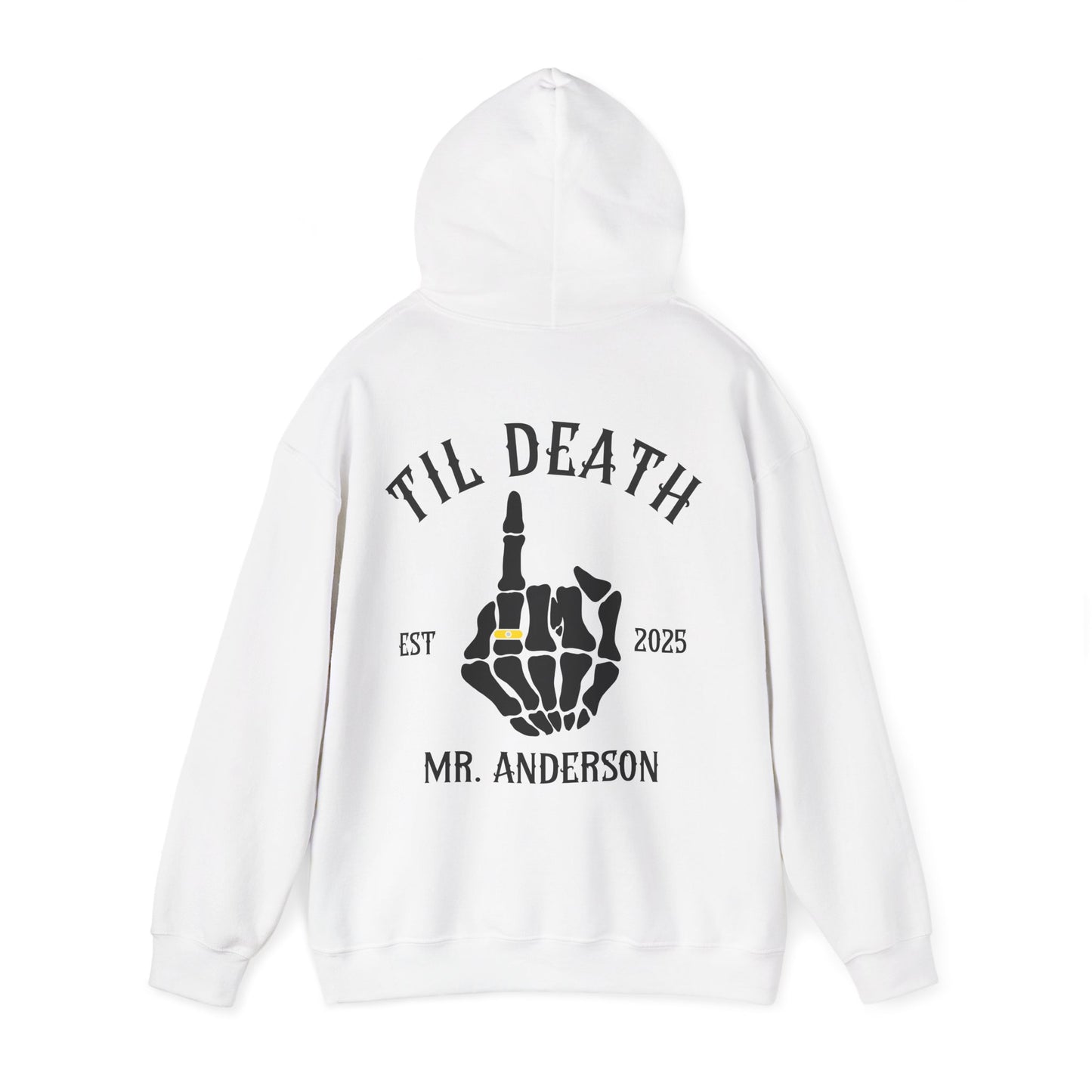 Til Death Couple Hoodies β Matching Mr. & Mrs. Skeleton Hand Wedding Hoodies