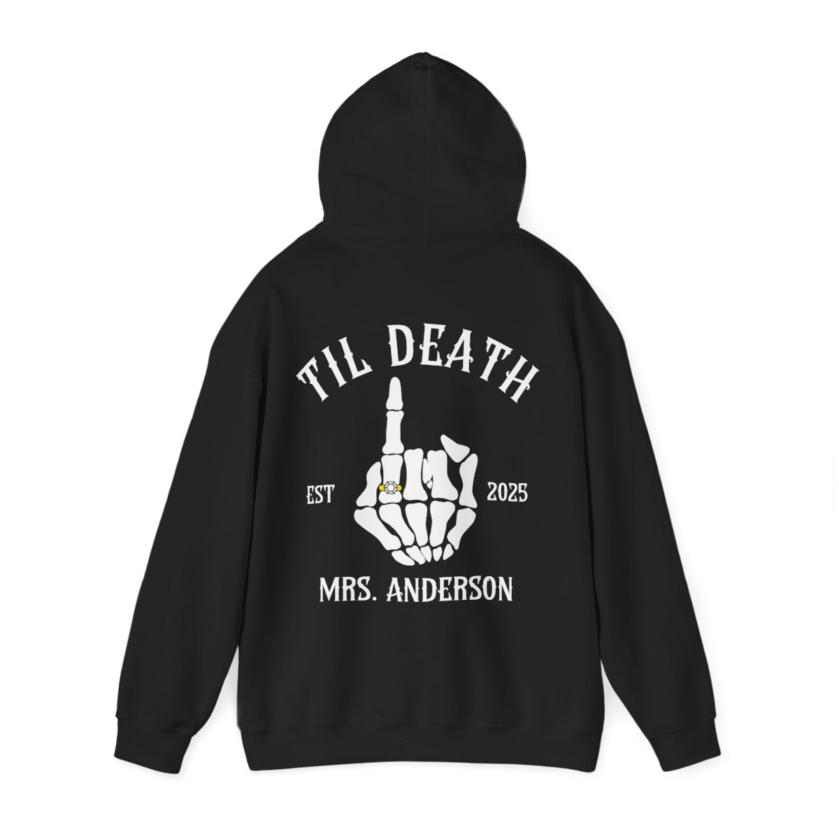 Til Death Couple Hoodies β Matching Mr. & Mrs. Skeleton Hand Wedding Hoodies