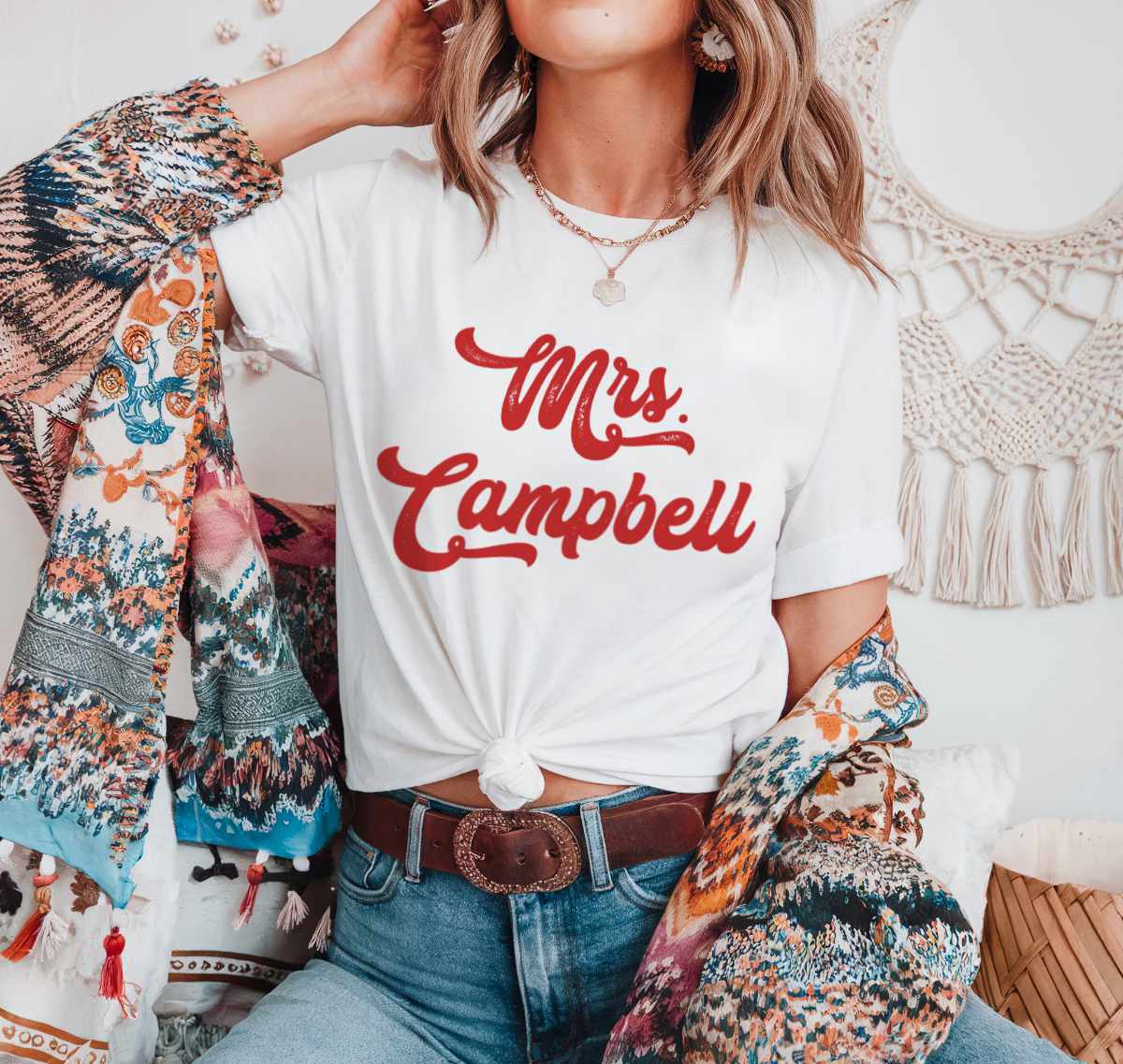 Personalized “Mrs.” T-Shirt – Custom Bridal Tee for the Newlywed Era