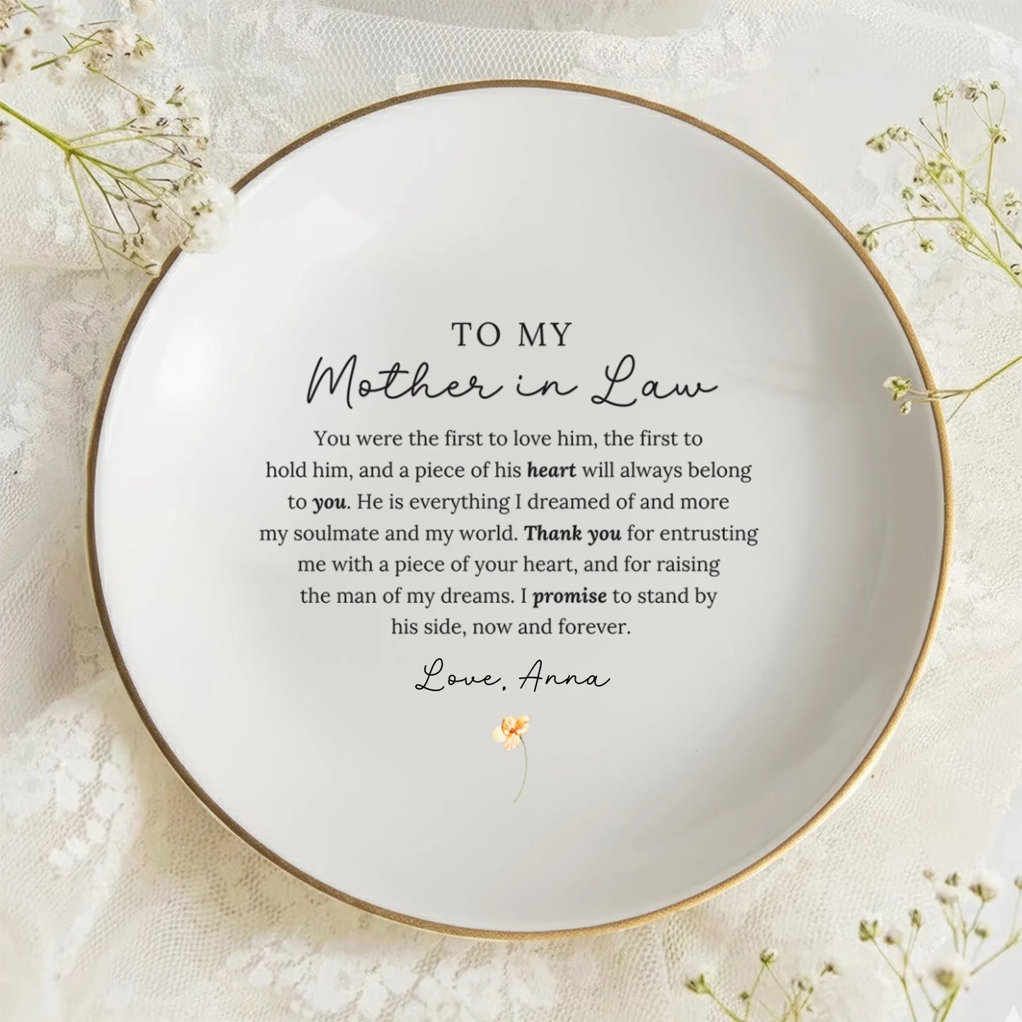 Personalized Mother-in-Law Ring Dish – Heartfelt Keepsake in 4 Elegant Shapes