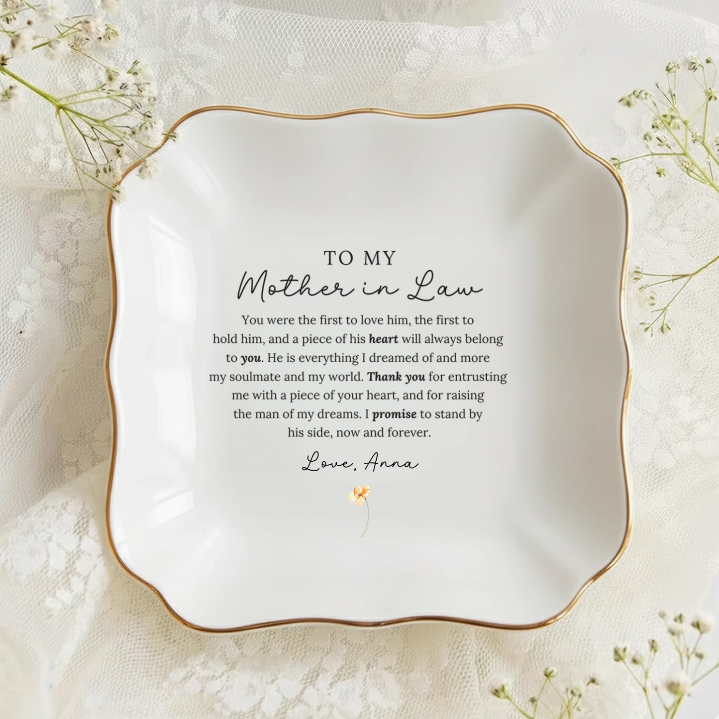 Personalized Mother-in-Law Ring Dish – Heartfelt Keepsake in 4 Elegant Shapes