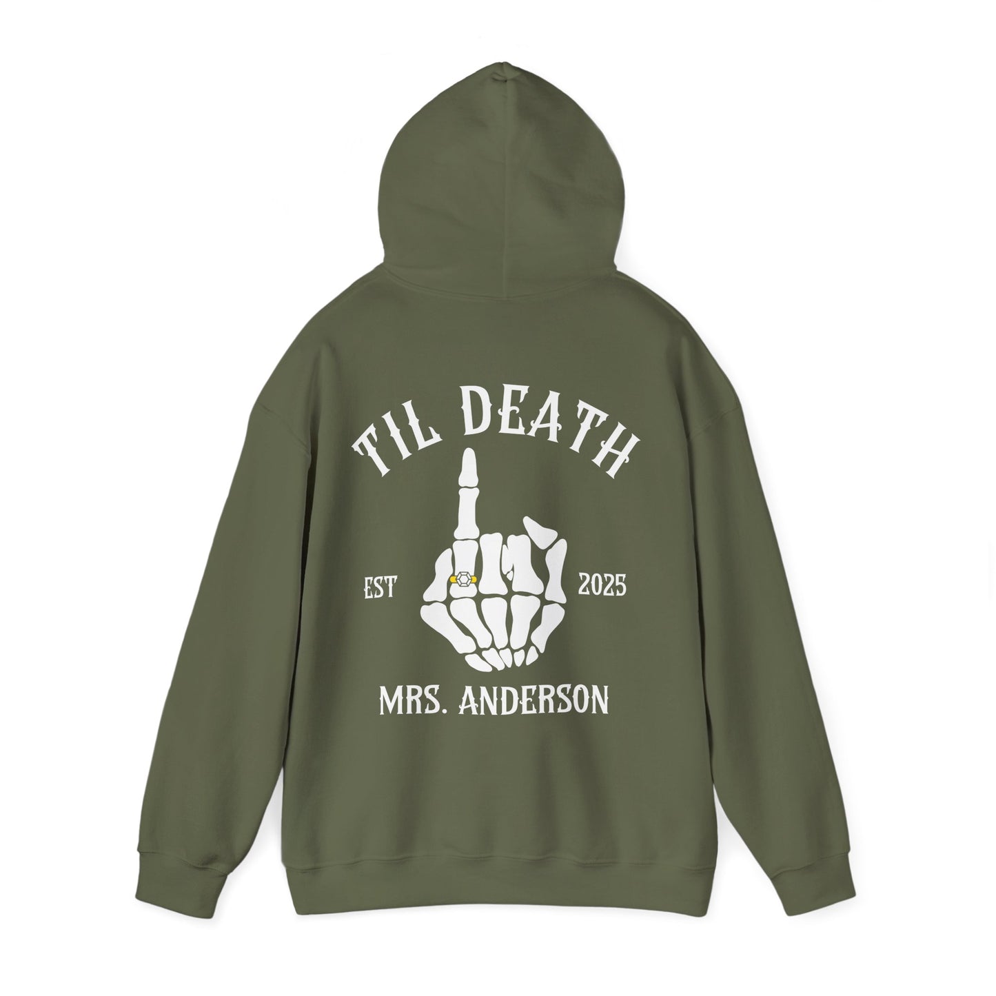 Til Death Couple Hoodies – Matching Mr. & Mrs. Skeleton Hand Wedding Hoodies