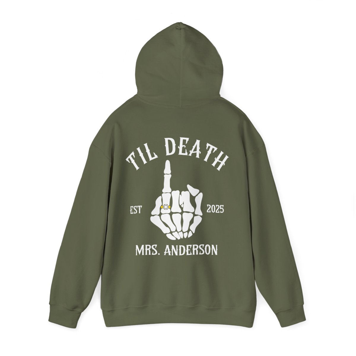 Til Death Couple Hoodies – Matching Mr. & Mrs. Skeleton Hand Wedding Hoodies