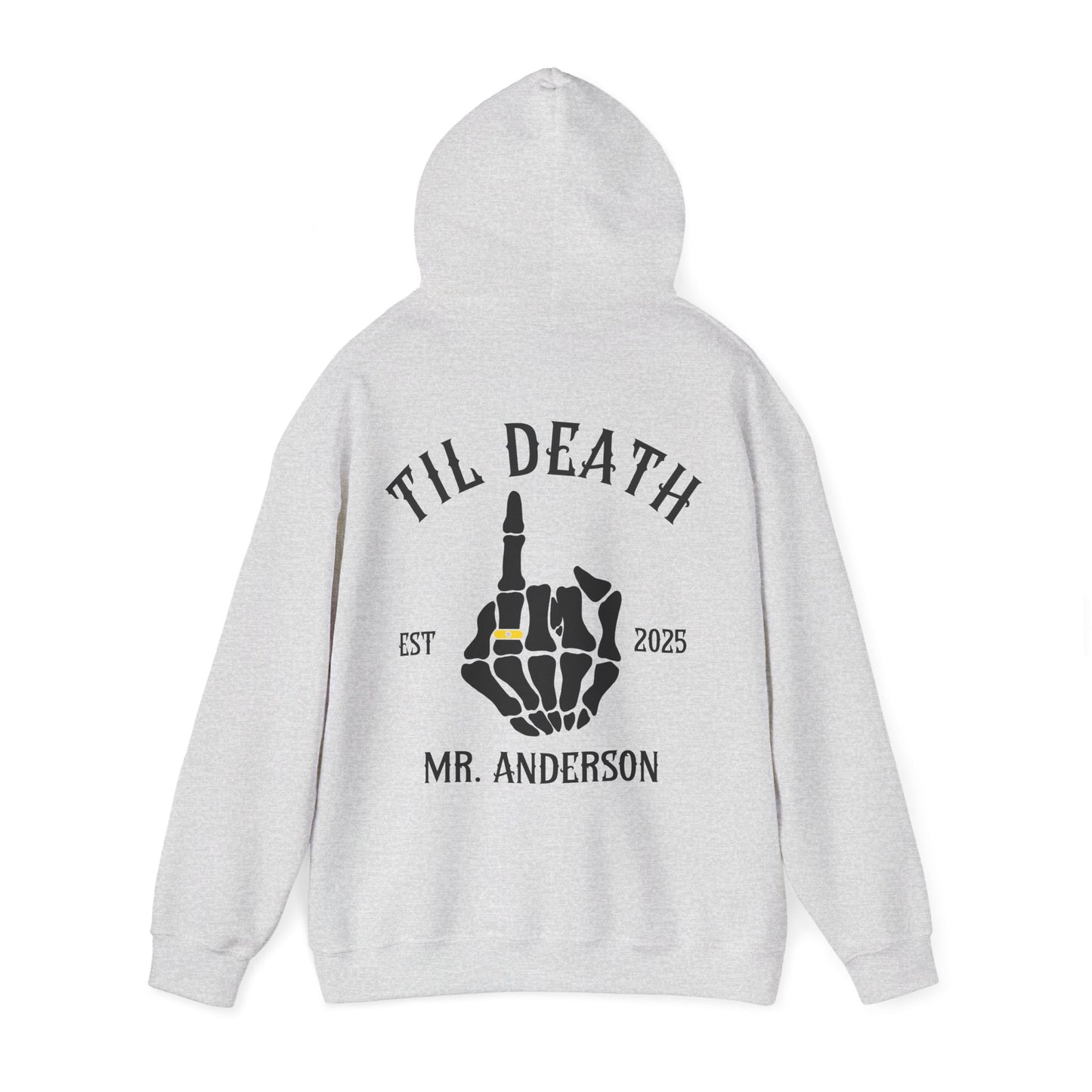 Til Death Couple Hoodies – Matching Mr. & Mrs. Skeleton Hand Wedding Hoodies