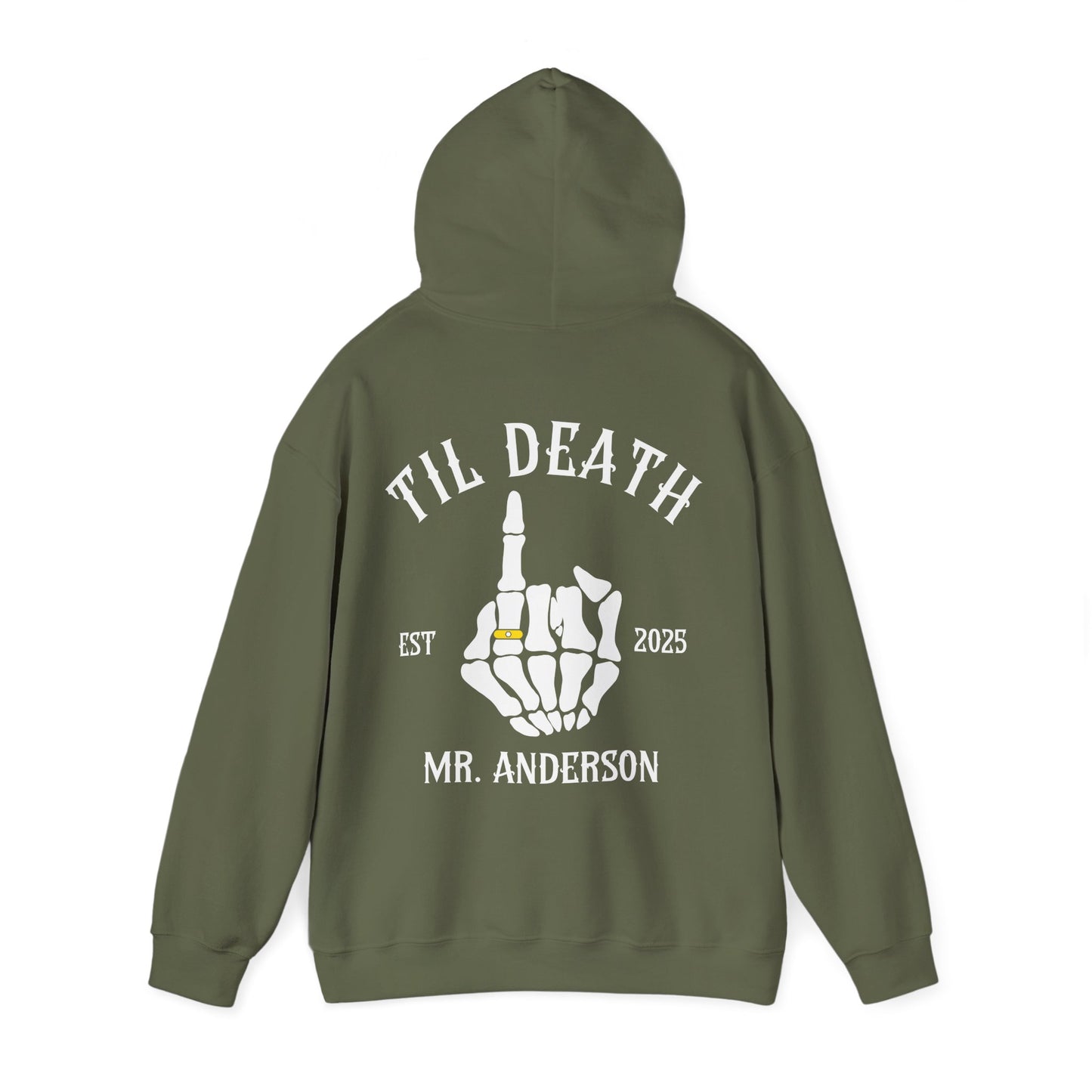 Til Death Couple Hoodies – Matching Mr. & Mrs. Skeleton Hand Wedding Hoodies