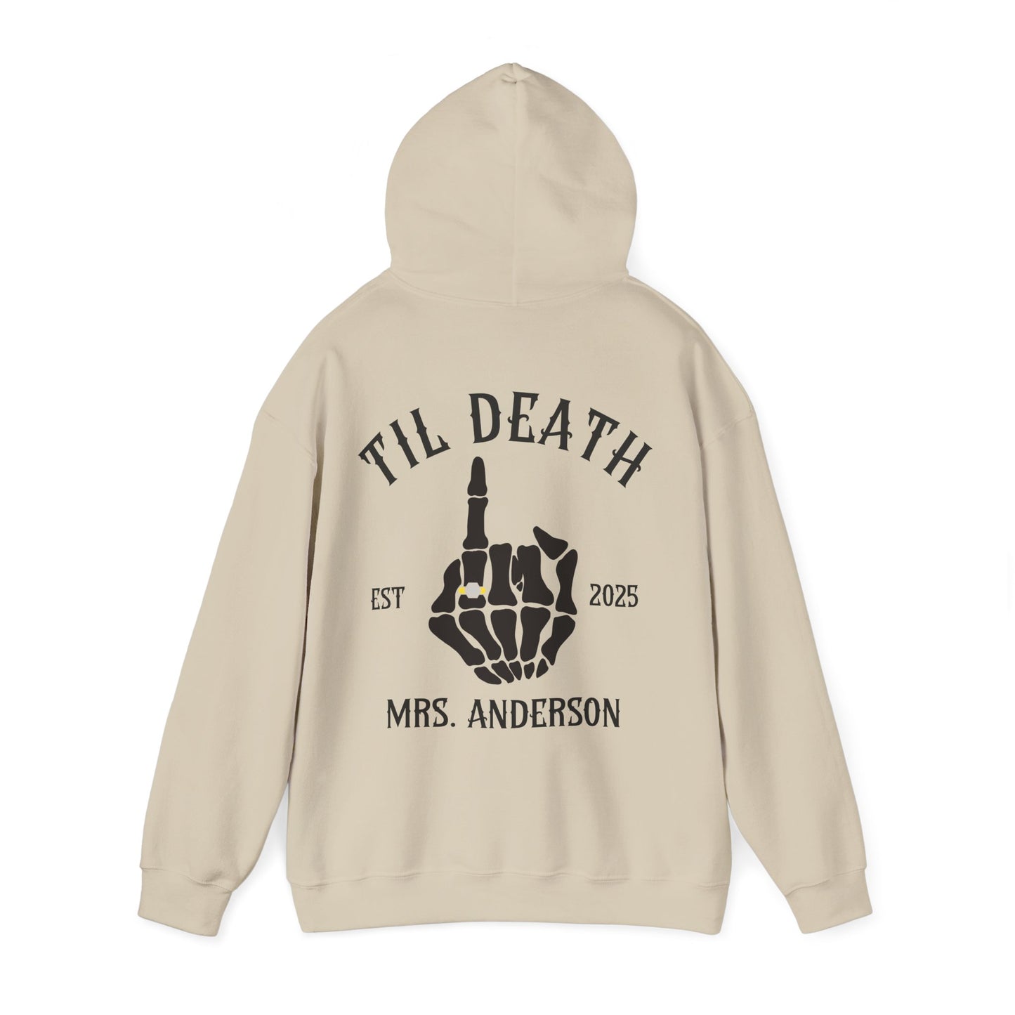 Til Death Couple Hoodies – Matching Mr. & Mrs. Skeleton Hand Wedding Hoodies