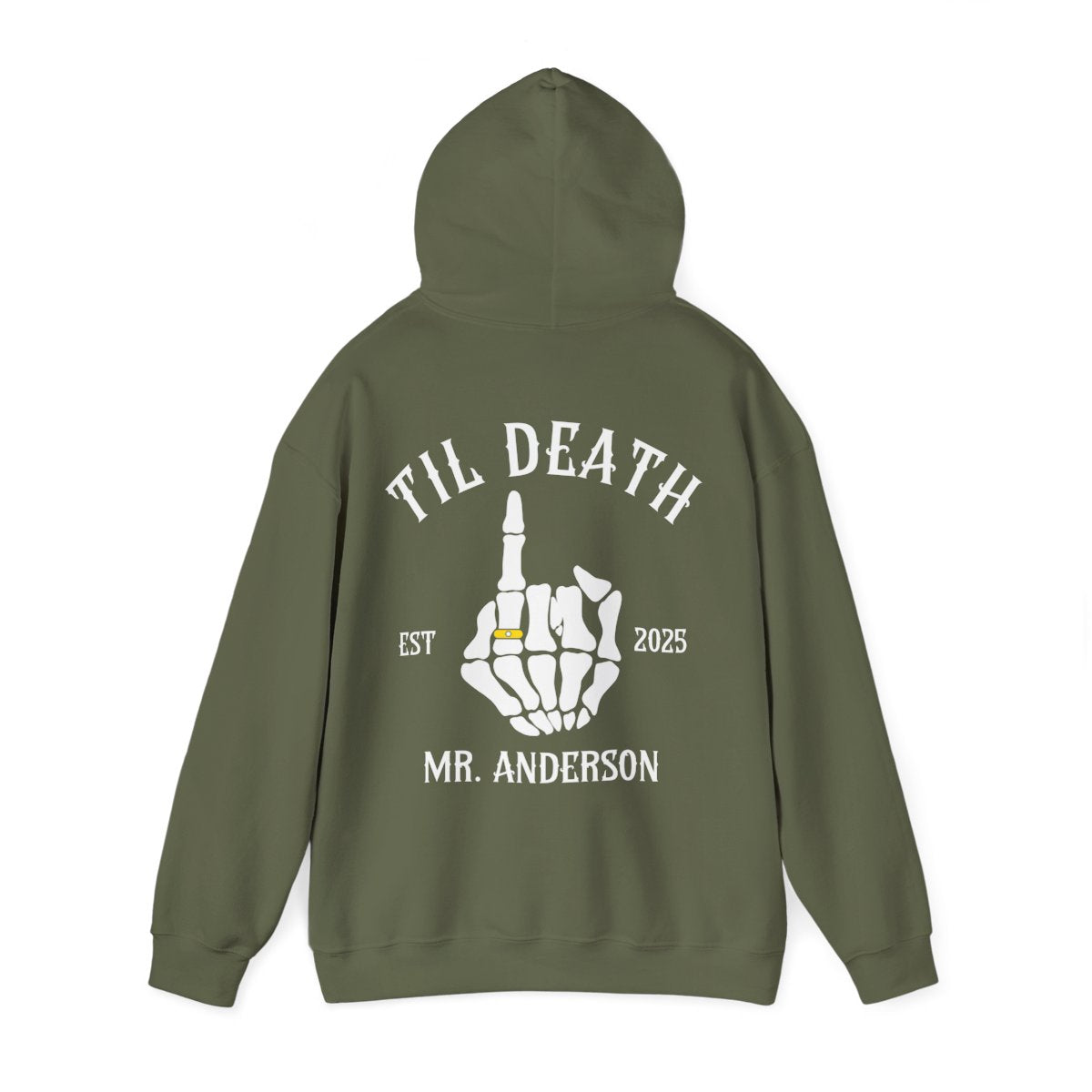 Til Death Couple Hoodies – Matching Mr. & Mrs. Skeleton Hand Wedding Hoodies
