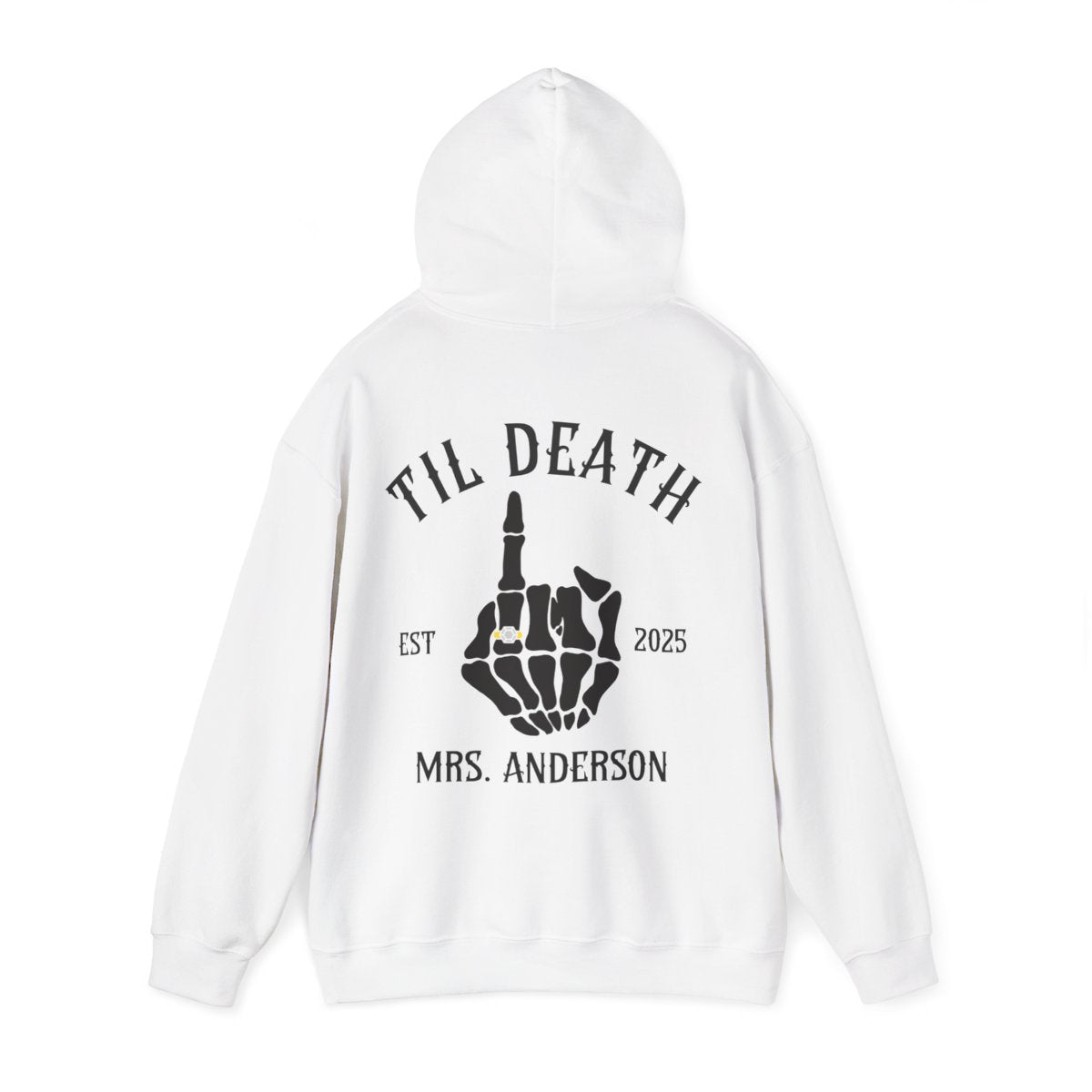 Til Death Couple Hoodies – Matching Mr. & Mrs. Skeleton Hand Wedding Hoodies