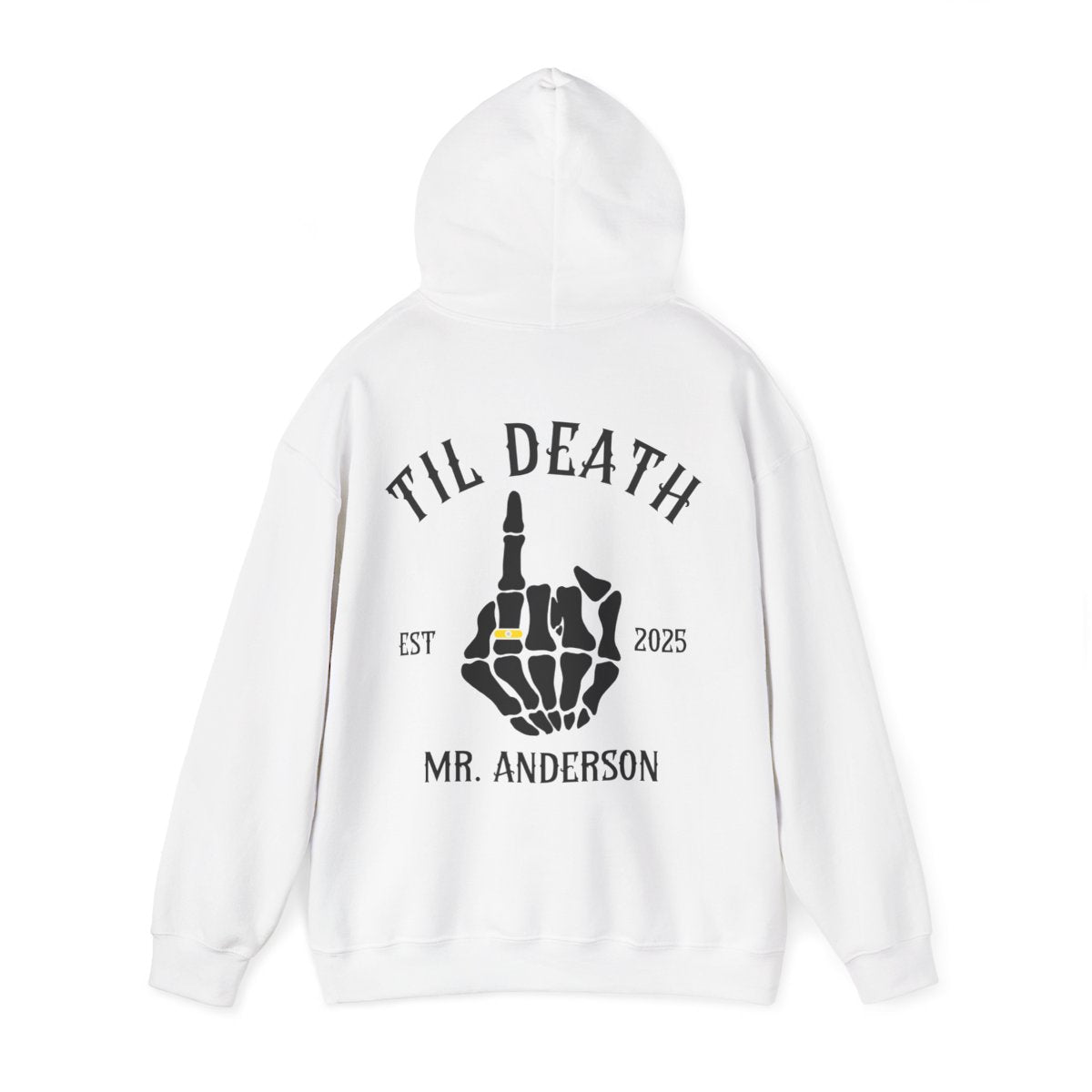 Til Death Couple Hoodies – Matching Mr. & Mrs. Skeleton Hand Wedding Hoodies
