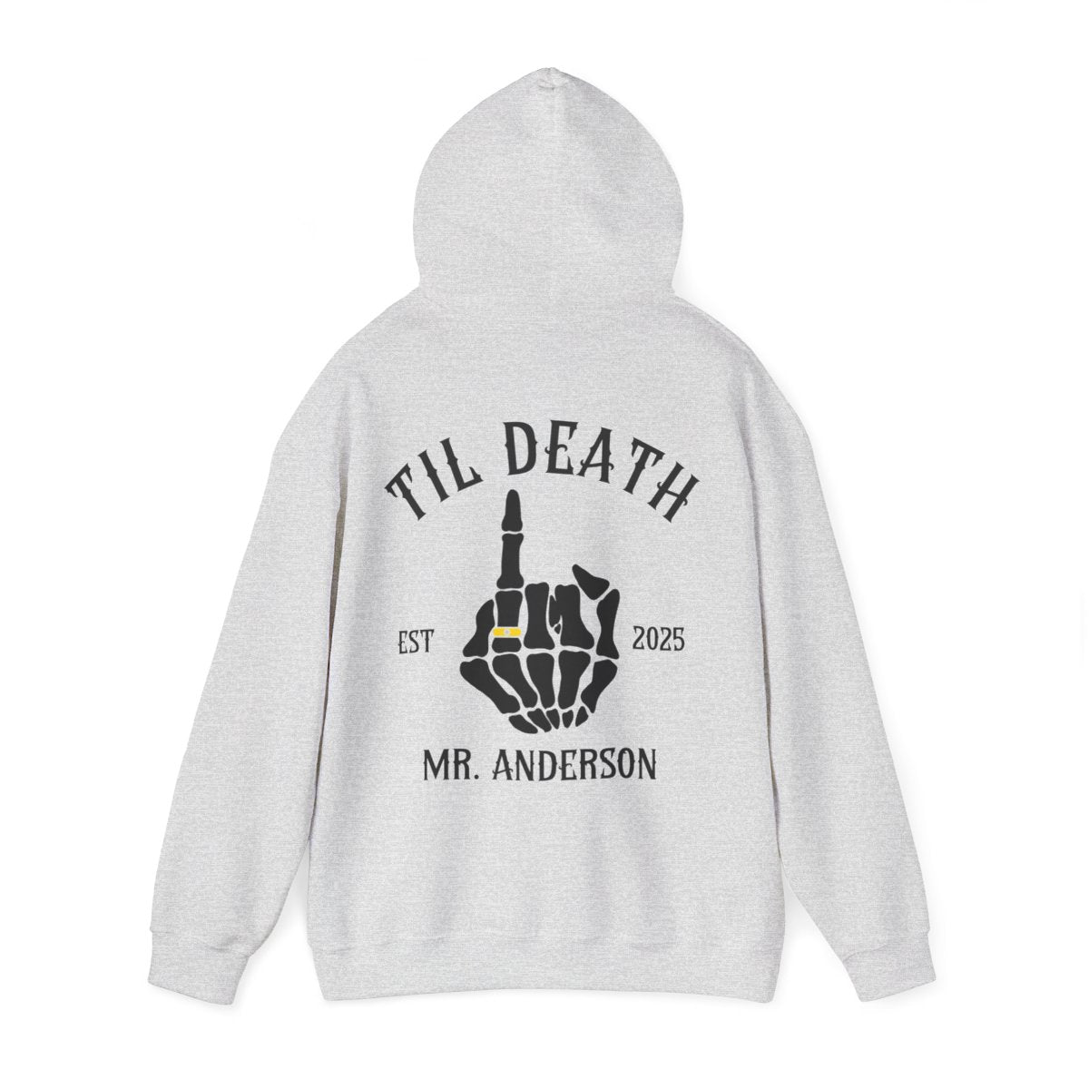Til Death Couple Hoodies – Matching Mr. & Mrs. Skeleton Hand Wedding Hoodies