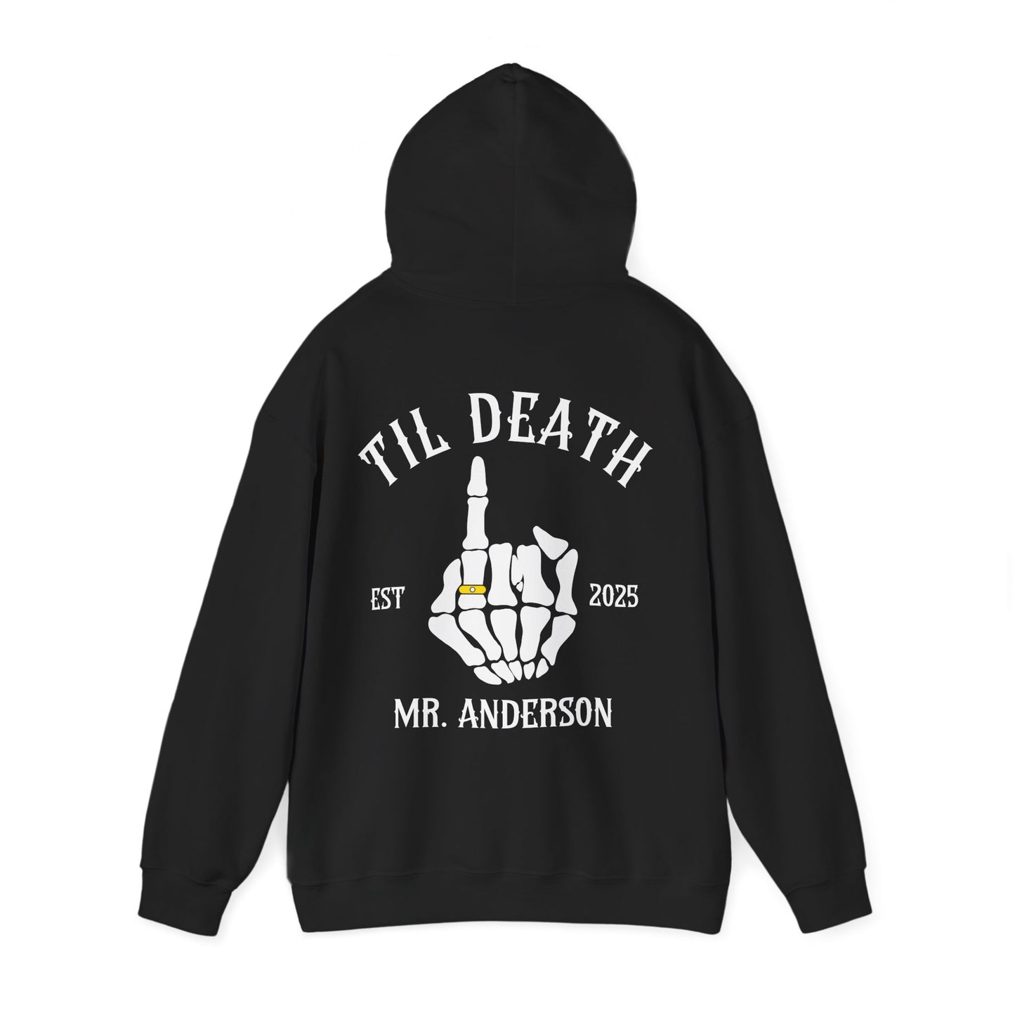 Til Death Couple Hoodies – Matching Mr. & Mrs. Skeleton Hand Wedding Hoodies