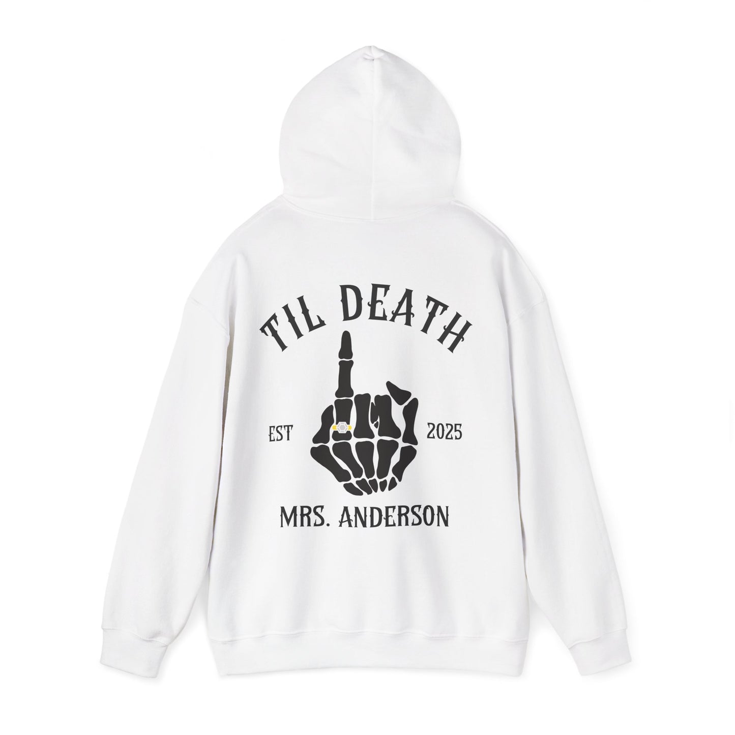 Til Death Couple Hoodies – Matching Mr. & Mrs. Skeleton Hand Wedding Hoodies